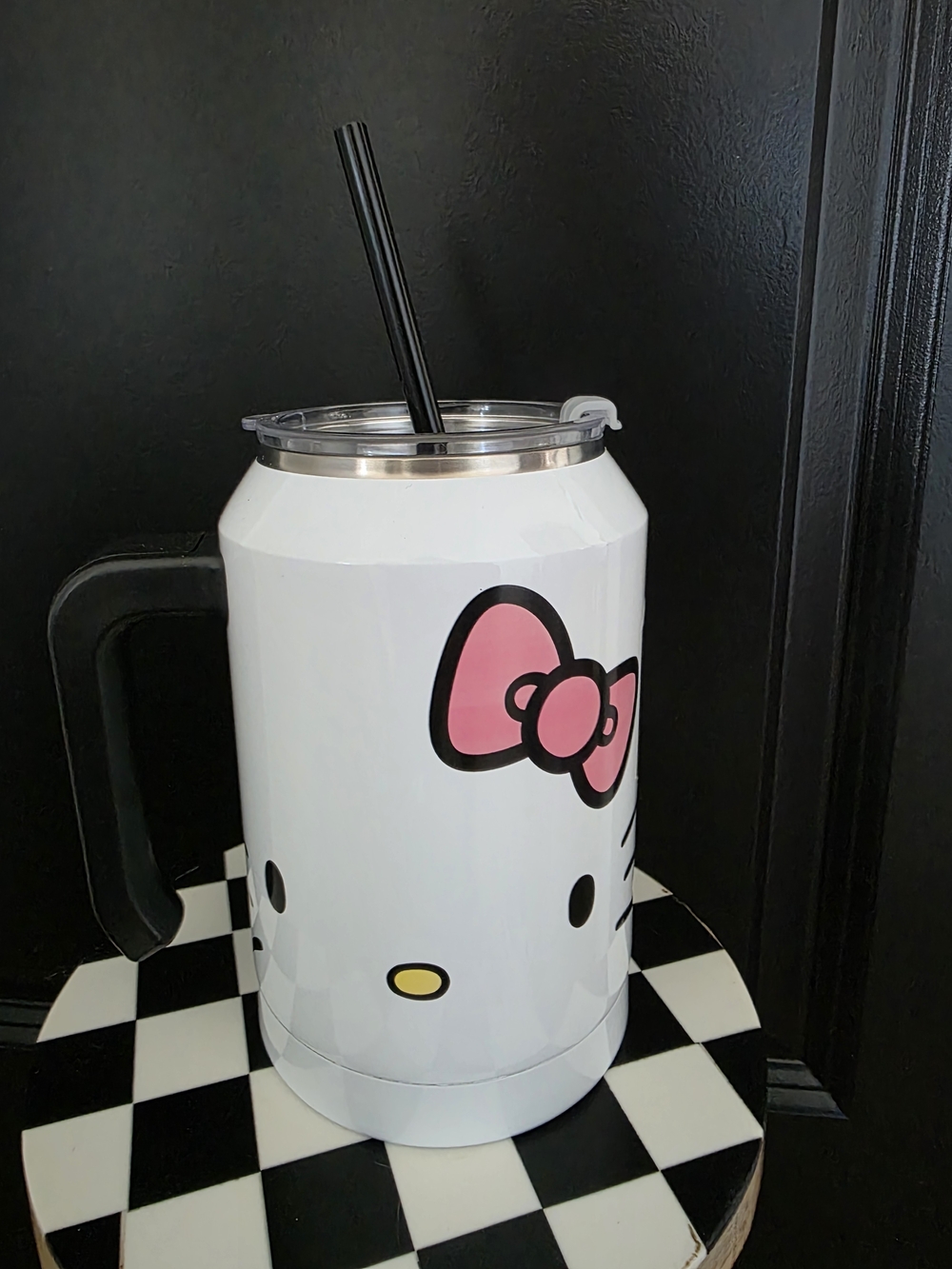 NWT Hello Kitty White & Pink Insulated Travel Mug with Handle